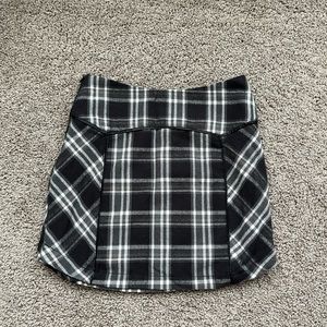 Free People grey plaid flannel mini skirt